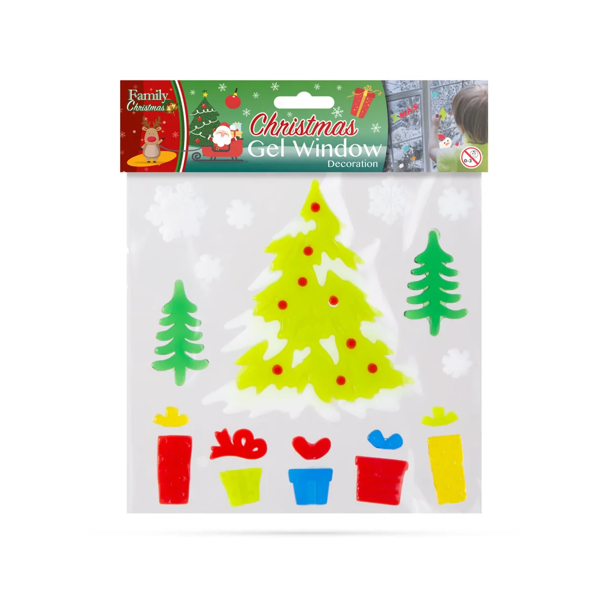 Autocolante gel Craciun pentru geam reutilizabile Mos Craciun reni decoratiuni fereastra - imagine 13