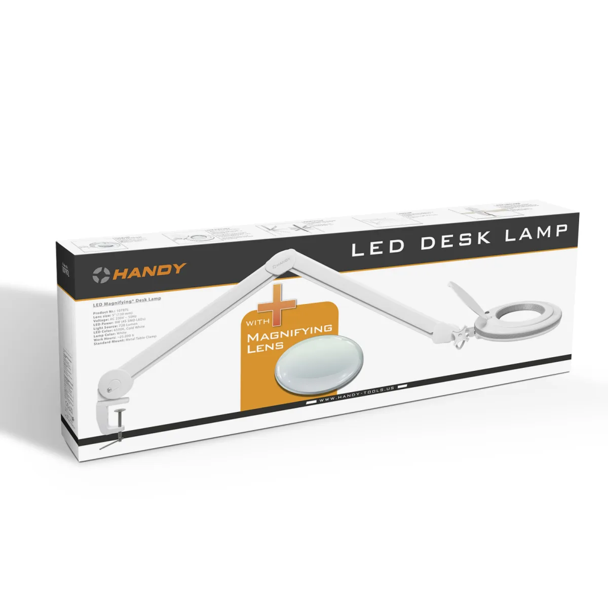 Lampa LED cu lupa 5 inch (130 mm), 3 dioptrii, 45 LED, 800 lumeni, cu prindere pe masa - imagine 9
