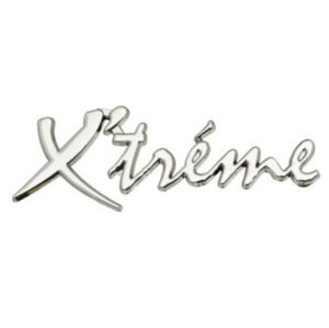 Emblema auto metalica, autoadeziva, model „X’TREME”, finisaj Crom, dimensiune, 15 x 3 cm