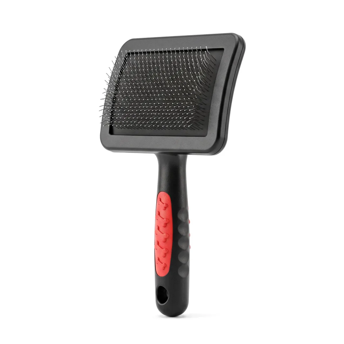 Perie pentru caini si pisici cu peri metalici, maner cauciucat antiderapant, 15 x 10,5 cm