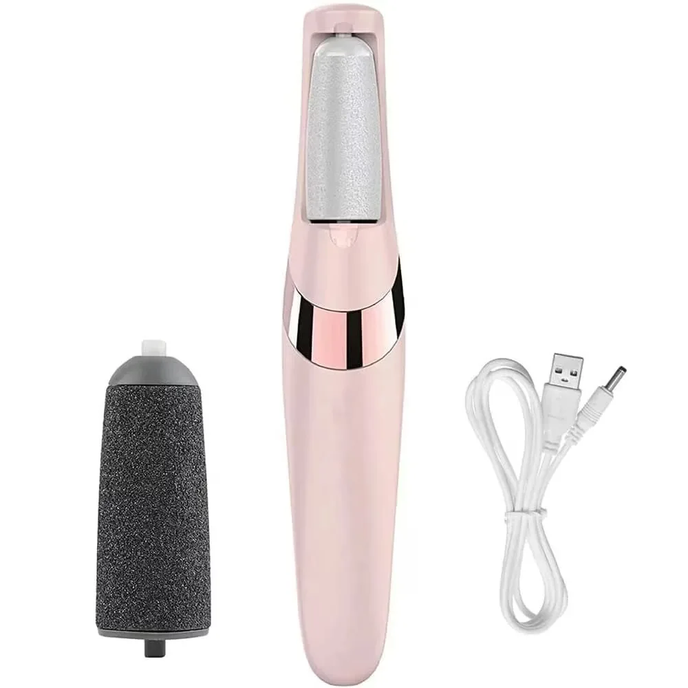 Pila electrica Macvi® pentru calcaie cu acumulator USB aparat indepartare piele ingrosata cu rola dura si rola fina pentru picioare catifelate