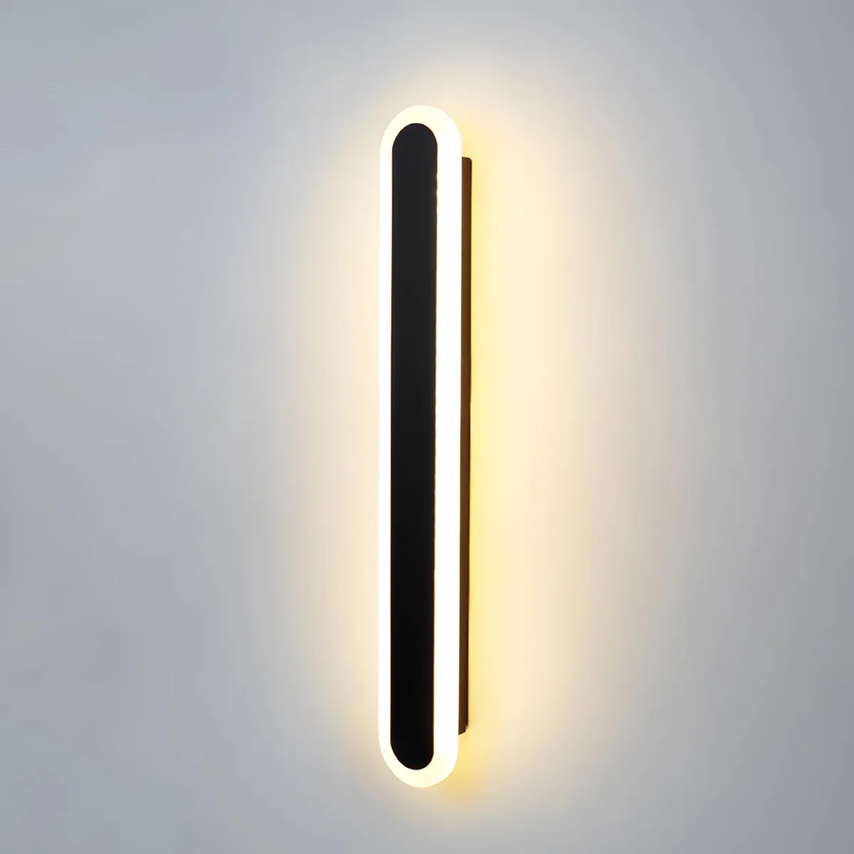 Aplica de perete LED Rovo 1356-60, 60CM, 24W, 3 setari de lumina, 3000K 4000K 6000K, Negru