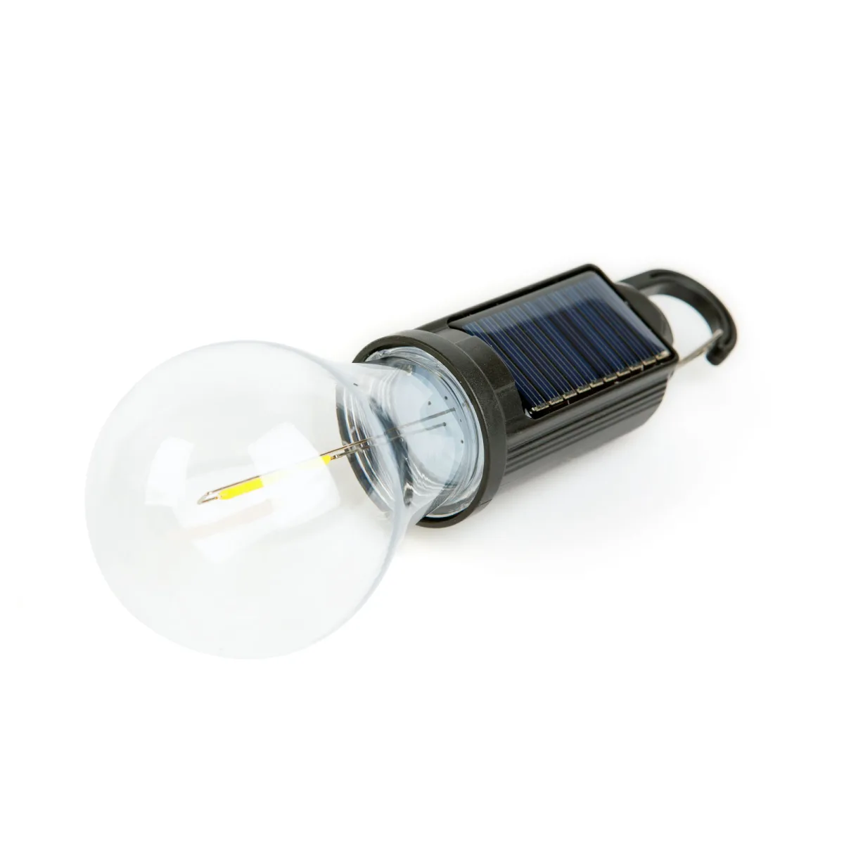 Lampa solara tip bec LED suspendabila, USB-C, 100lm, senzor lumina, camping, IP55 - imagine 4