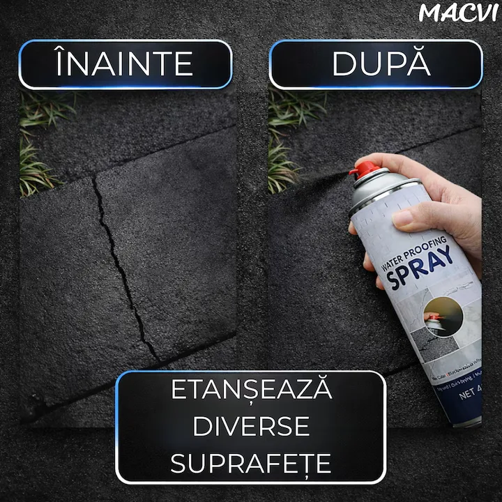 Spray Etansare Macvi® 450ml Hidroizolatie Rapida, Impermeabilizare Crapaturi, Protectie de Lunga Durata, Negru - imagine 5