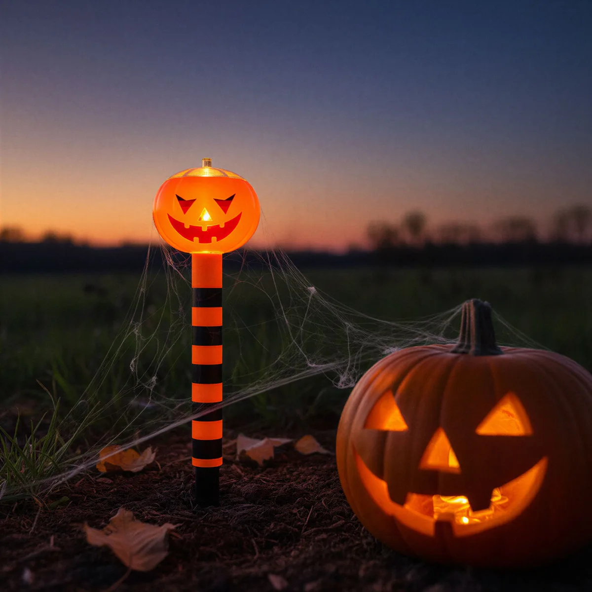 Lampa solara LED dovleac Halloween, lampa decorativa gradina cu LED
