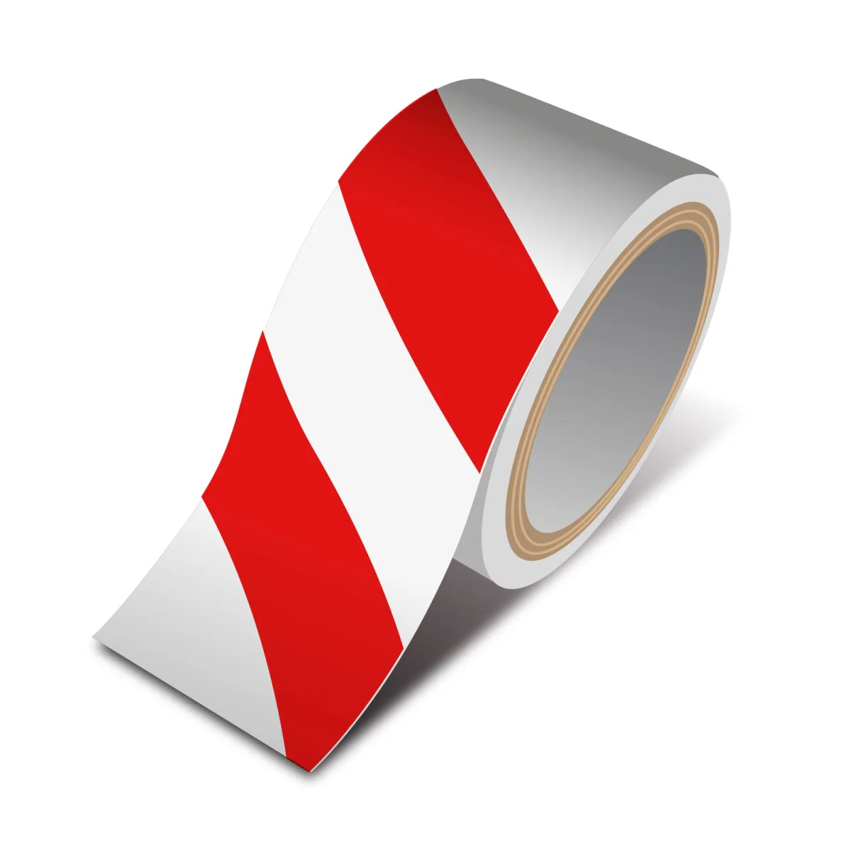 Banda adeziva de avertizare rosu-alb, PVC, 50 mm x 33 m