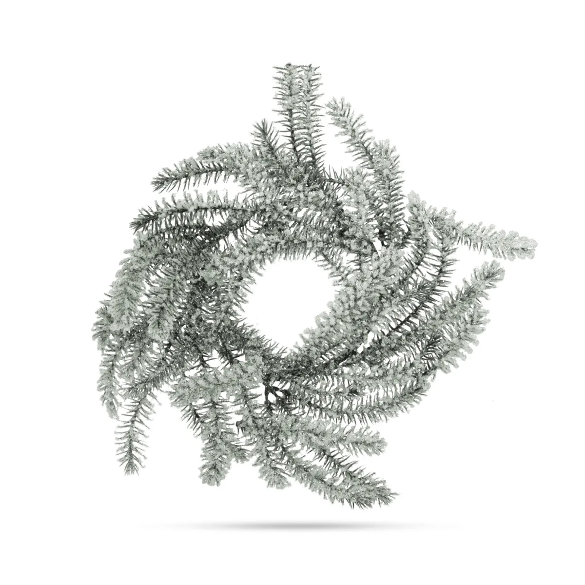 Coronita Craciun verde cu zapada 27 cm, decor usa sau masa