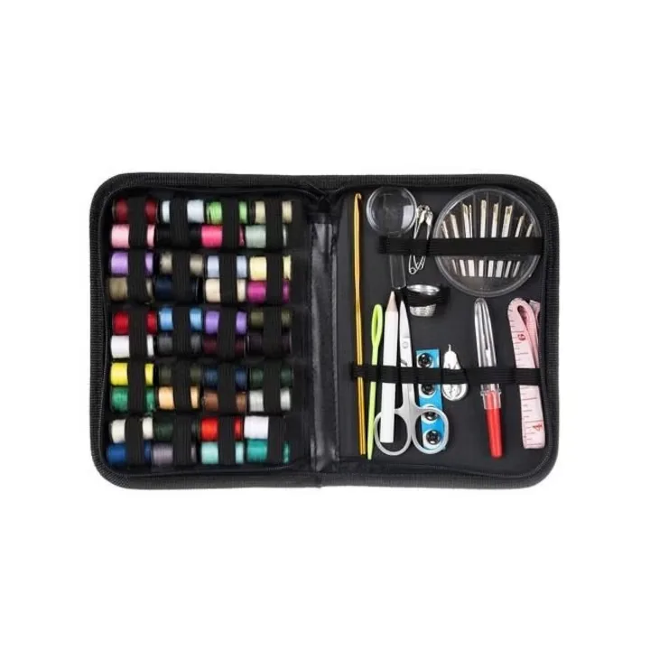 Trusa Croitorie Completa Macvi®, 128 Piese, Ace Cusut, Papiote Colorate, Foarfeca, Accesorii, Portabila, Organizator - imagine 2
