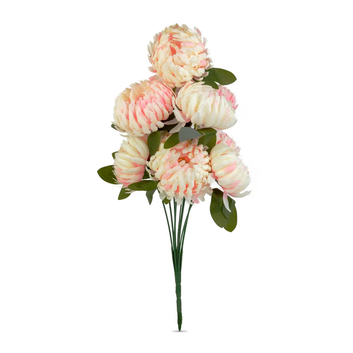 Crizantema artificiala roz 58 cm, floare decorativa realista interior exterior - imagine 2