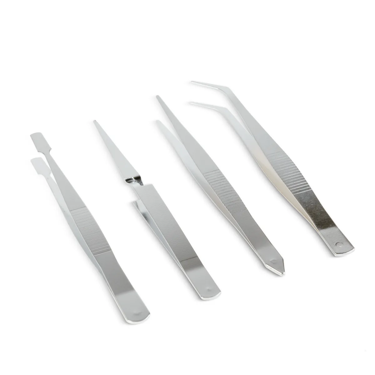 Set 4 pensete din inox pentru electronica, modelism si precizie - imagine 2