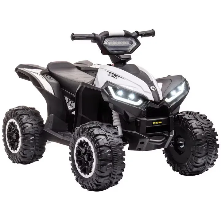 ATV Electric MACVI® pentru Copii cu Motor 6V si Baterie Reincarcabila, Potrivit 18-36 Luni, Control Simplu si Siguranta Sporita, Alb