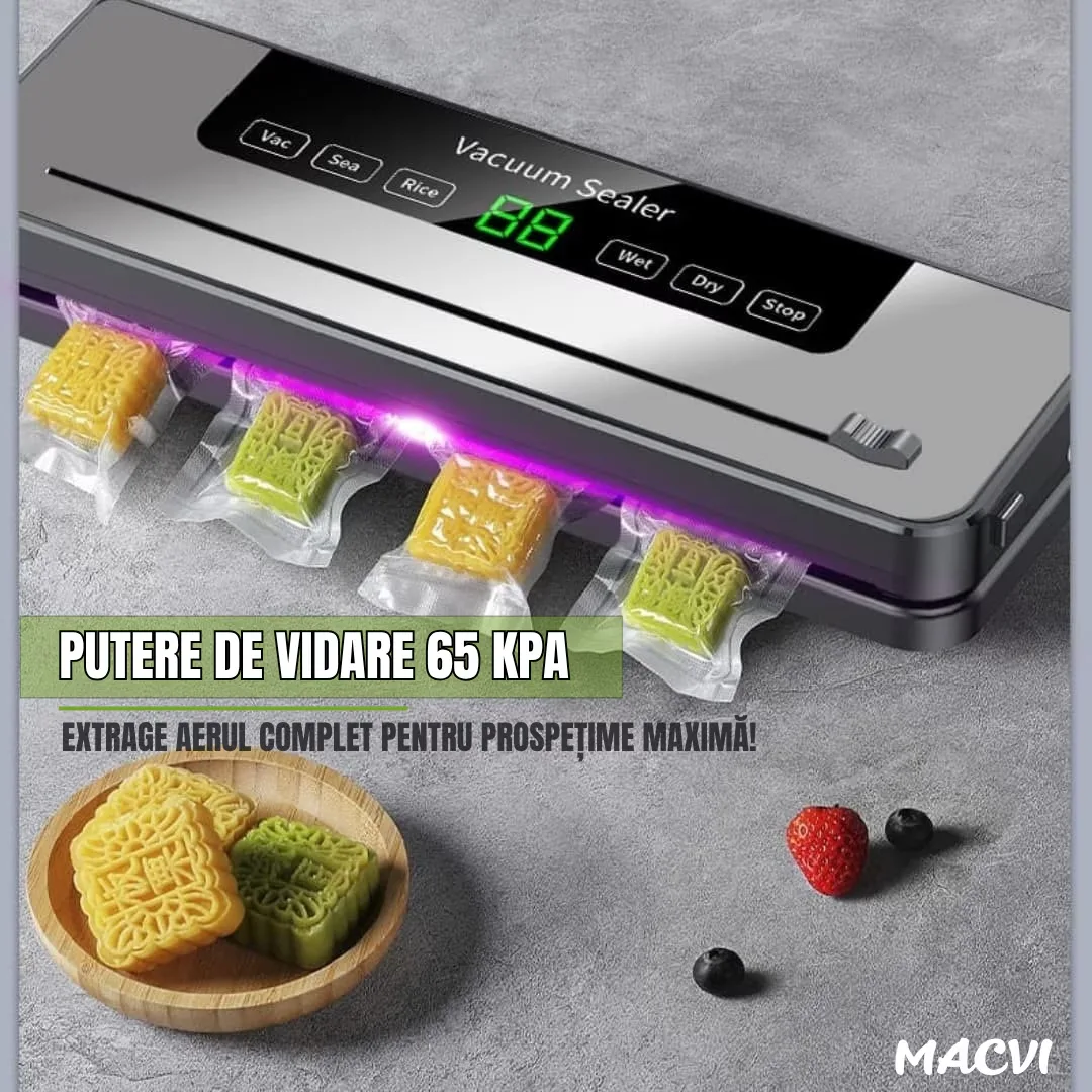 Aparat de vidat Macvi® cu taietor incorporat, sistem compact, mod uscat si umed pentru conservarea alimentelor - imagine 4