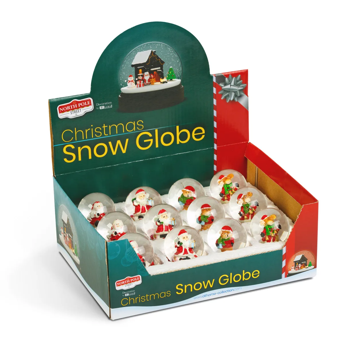 Glob zapada Craciun 6 cm, decor festiv cu figurine, cadou ideal, design clasic - imagine 8