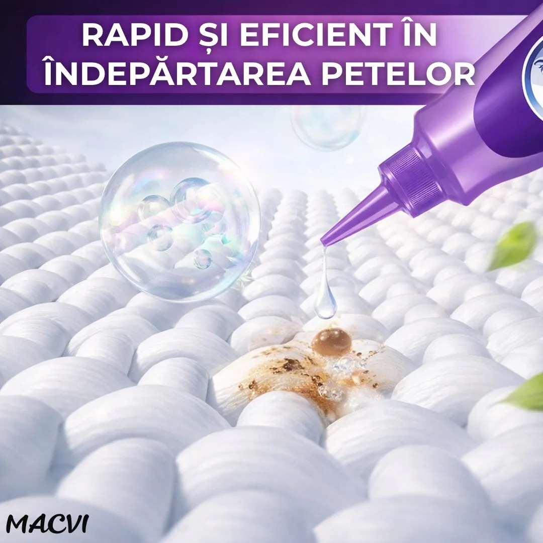 Detergent lichid pentru indepartarea petelor Macvi®, cu enzime active, pentru toate tipurile de haine, 120 ml, actiune imediata - imagine 2