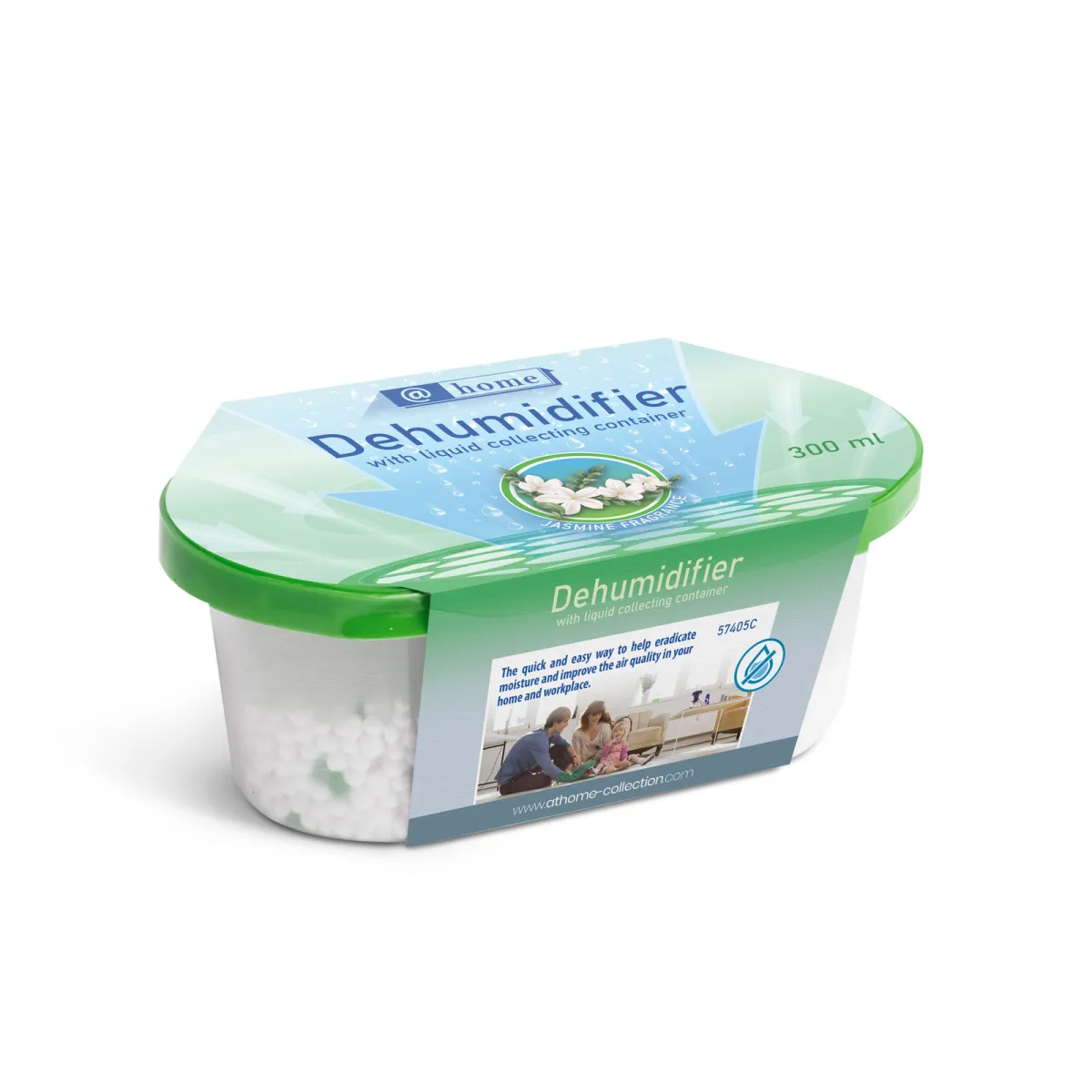 Dezumidificator cu recipient colectare lichid, parfum de iasomie, 300 ml, 150 g