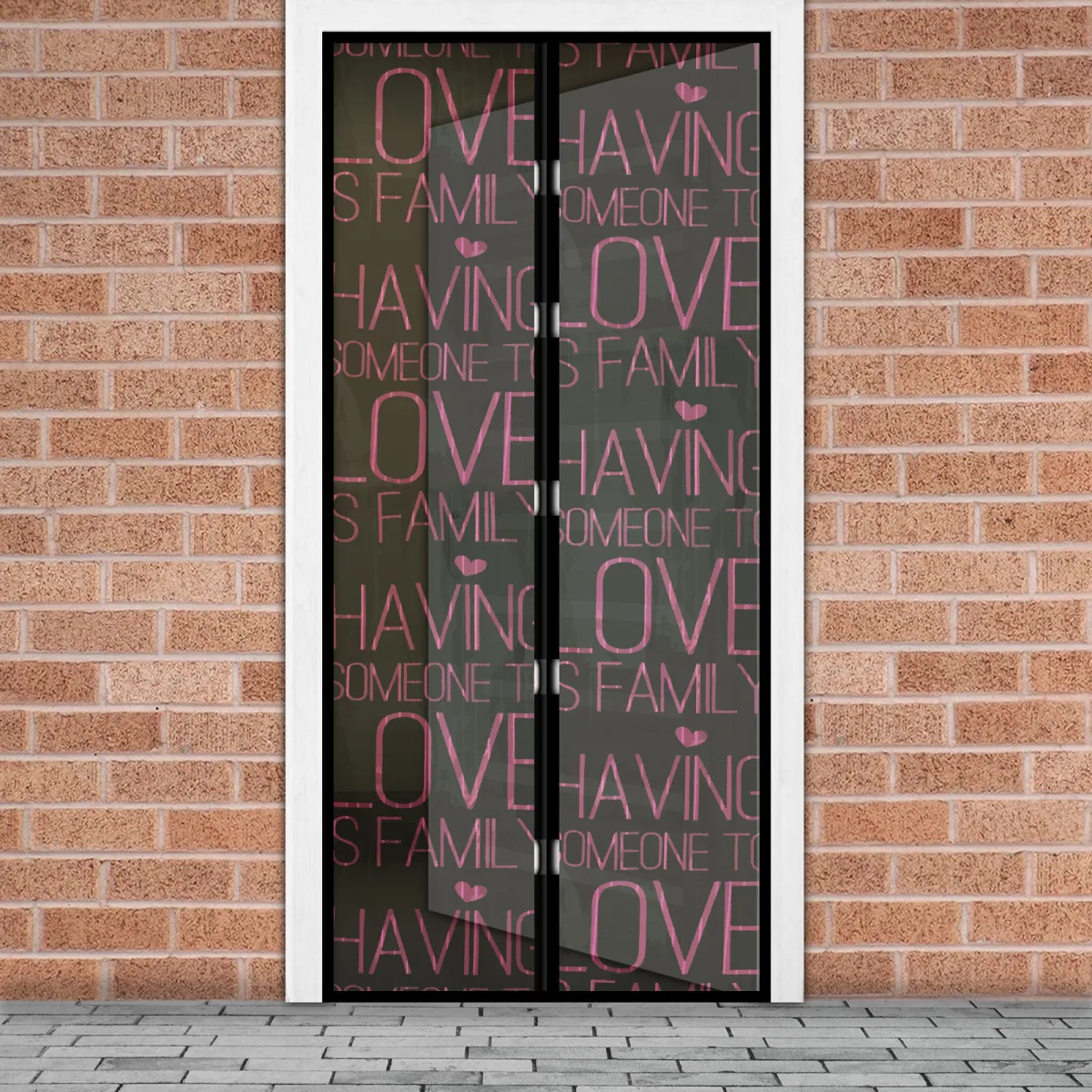 Cortina magnetica anti tantari pentru usa, 100x210 cm, plasa insecte, model iubire, rezistenta UV