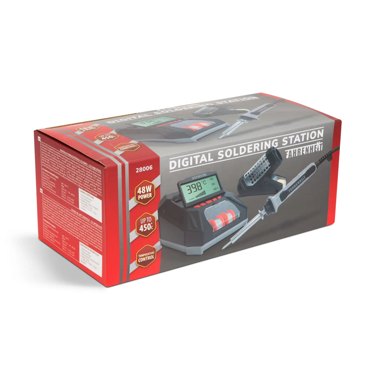 Statie lipit digitala 48W 230V, LCD, reglaj 200-450C, set complet cu varf, cositor, burete - imagine 8