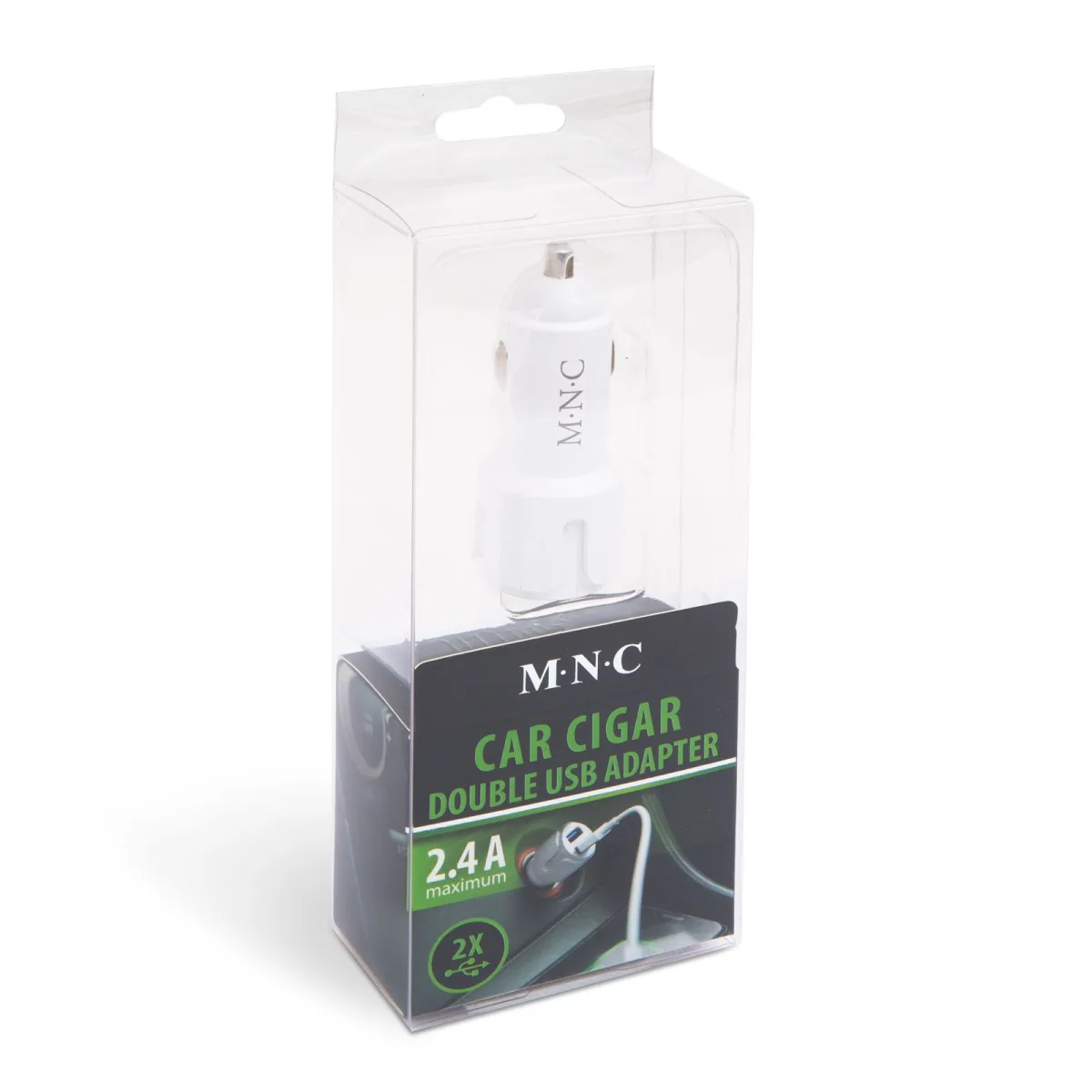Adaptor bricheta auto 2 porturi USB 2.4A 12V 24V incarcare rapida alb - imagine 3
