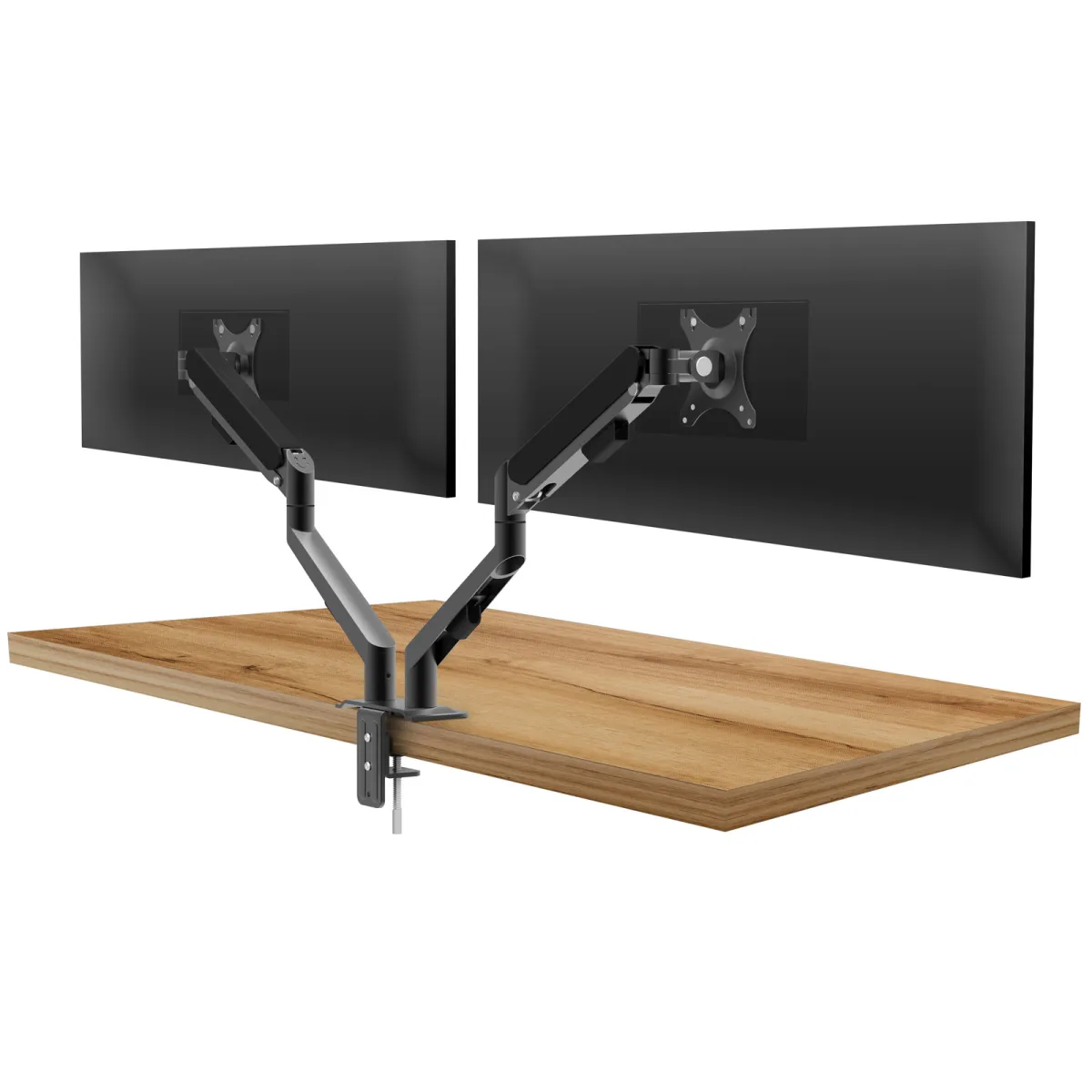 Suport dublu pentru monitor si TV 17-30", montare pe birou, brate telescopice, VESA - imagine 2