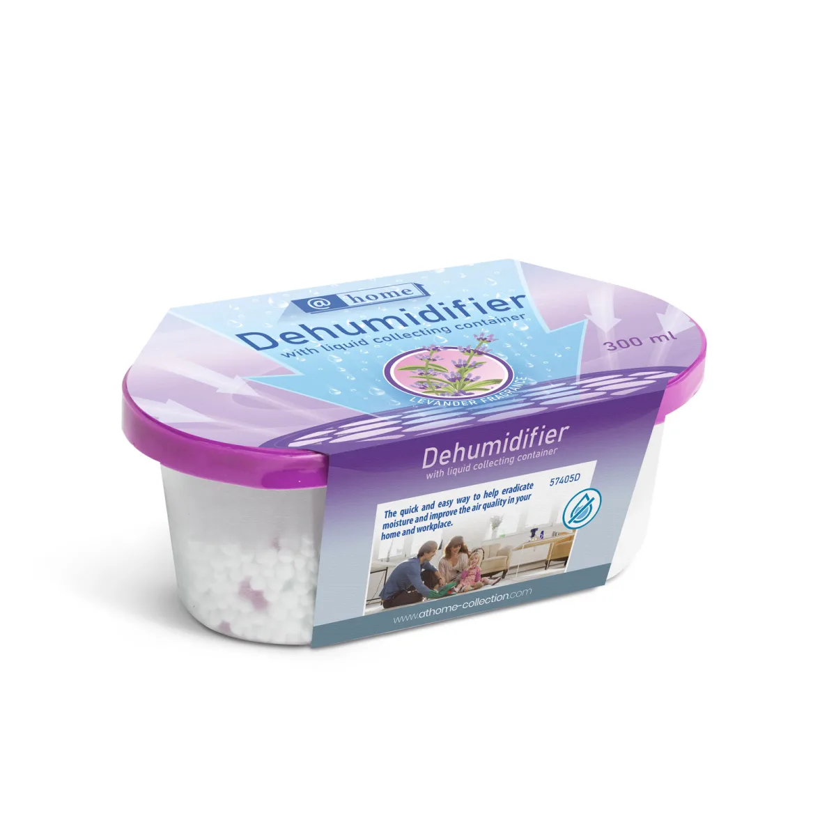 Dezumidificator cu recipient colectare lichid, parfum de lavanda, 300 ml, 150 g
