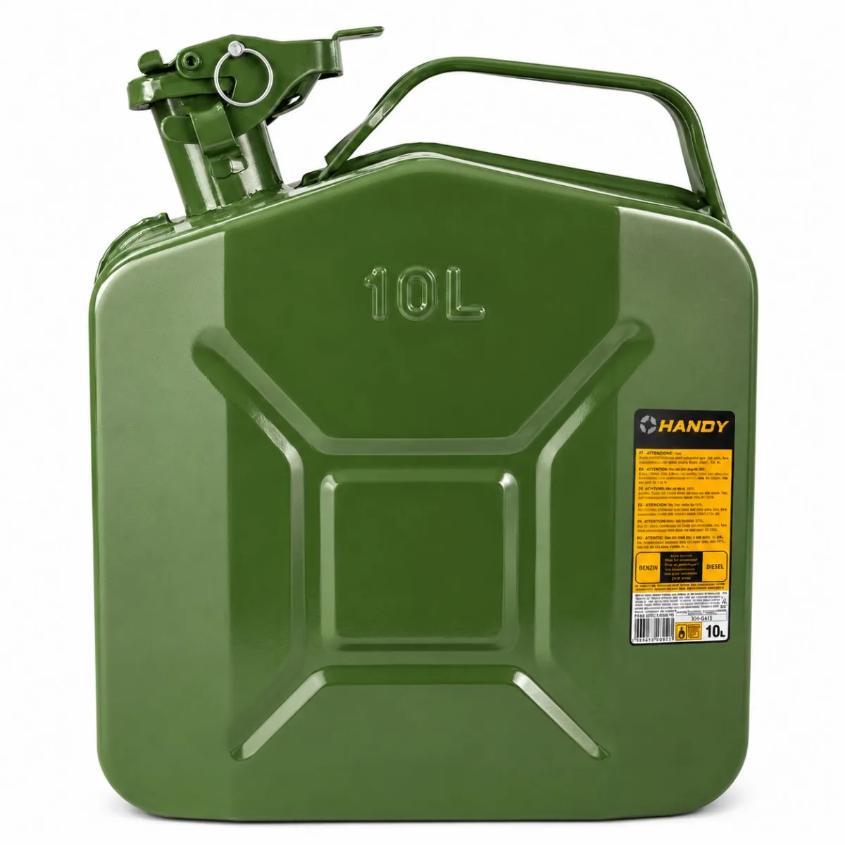 Canistra metalica pentru combustibil, 10L, otel carbon, grosime 0,6 mm, maner transport