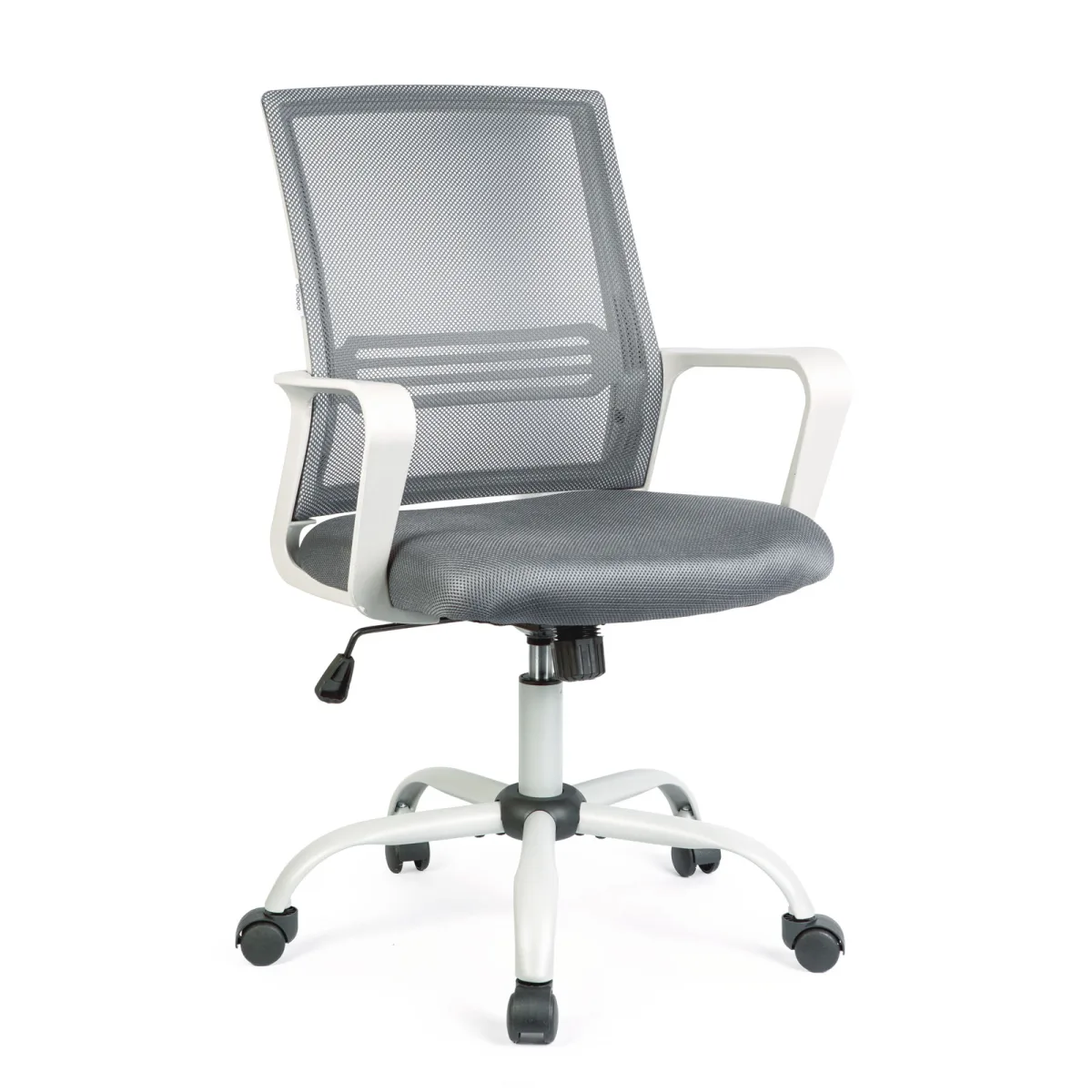 Scaun de birou rotativ, cu cotiere fixe, gri, 70 x 51 / 52 x 50 cm