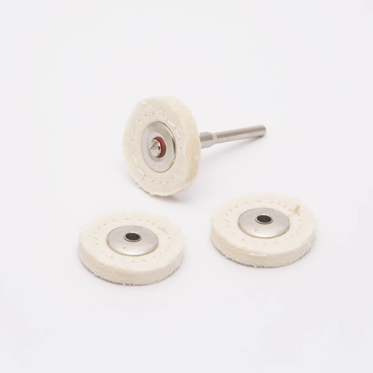 Set Discuri din Pasla pentru Lustruire, 3 Bucati cu Ax 3.1 mm pentru Mini Polizor sau Freza, 28000 RPM