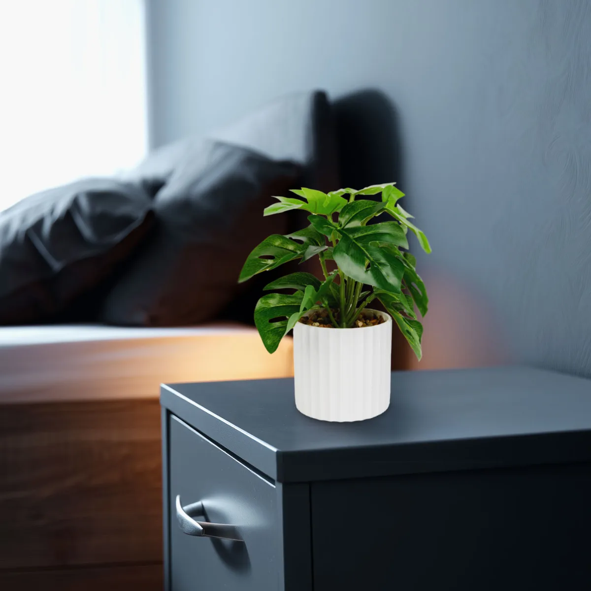 Planta artificiala Filodendron decorativa 20 cm, in ghiveci, design realist, decor casa birou
