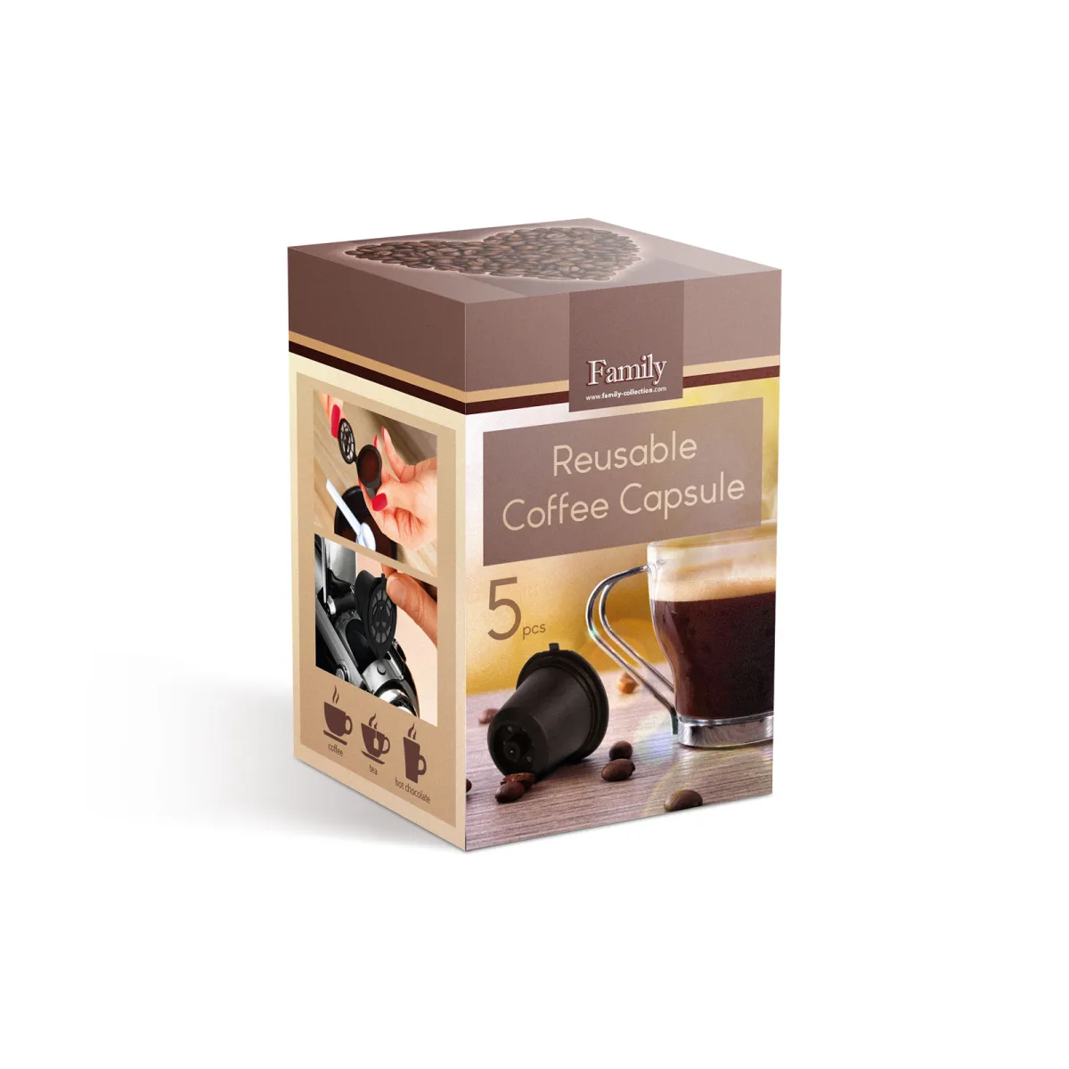 Set 5 capsule cafea reutilizabile Nespresso, plastic, ecologice, 20 ml - imagine 2