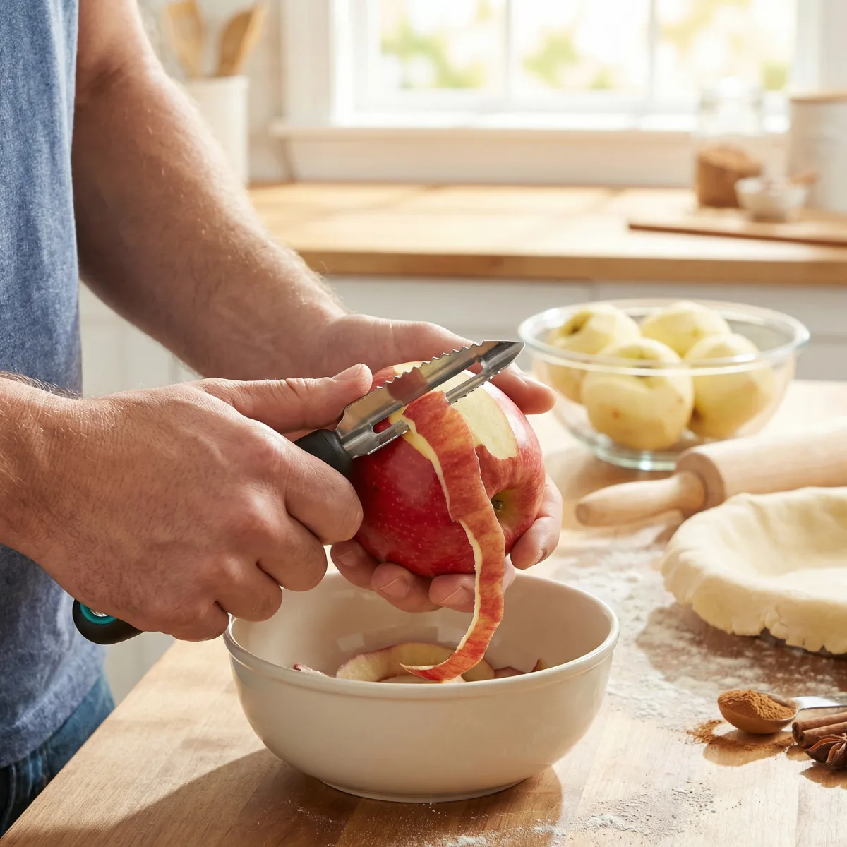 Curatator legume fructe Baker's Secret inox 18.7 cm, lama dreapta pentru decojire rapida si precisa - imagine 2