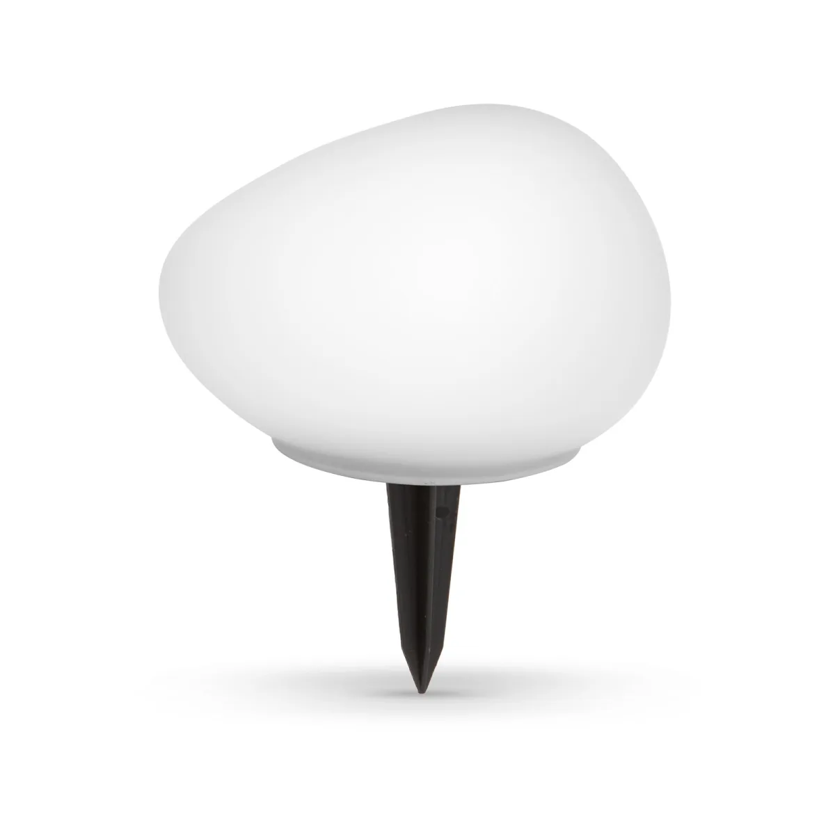 Lampa solara gradina tip pietricica sticla mata LED alb cald, decor exterior - imagine 2