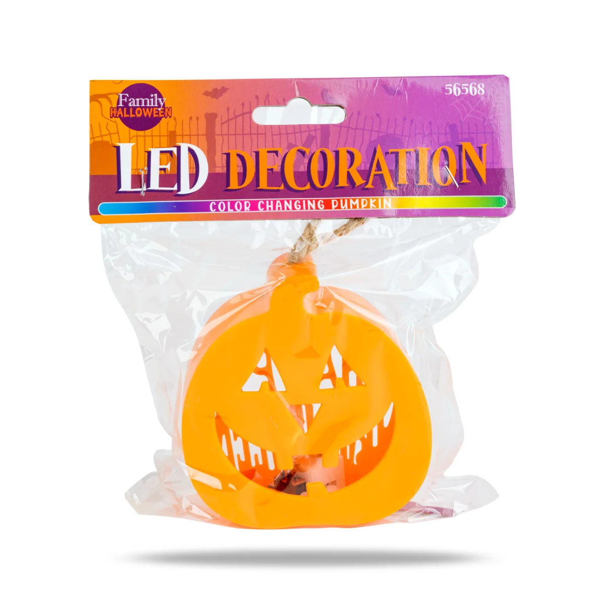 Decor LED Halloween, dovleac, LED RGB, 8,5x9x4 cm, functionare baterie, ON/OFF, portabil - imagine 4