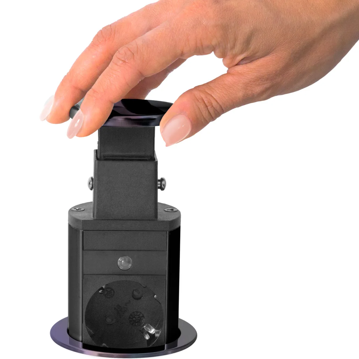 Priza incastrabila birou, 3 prize, 2 USB, 3500W, negru, pop up, 250V - imagine 3