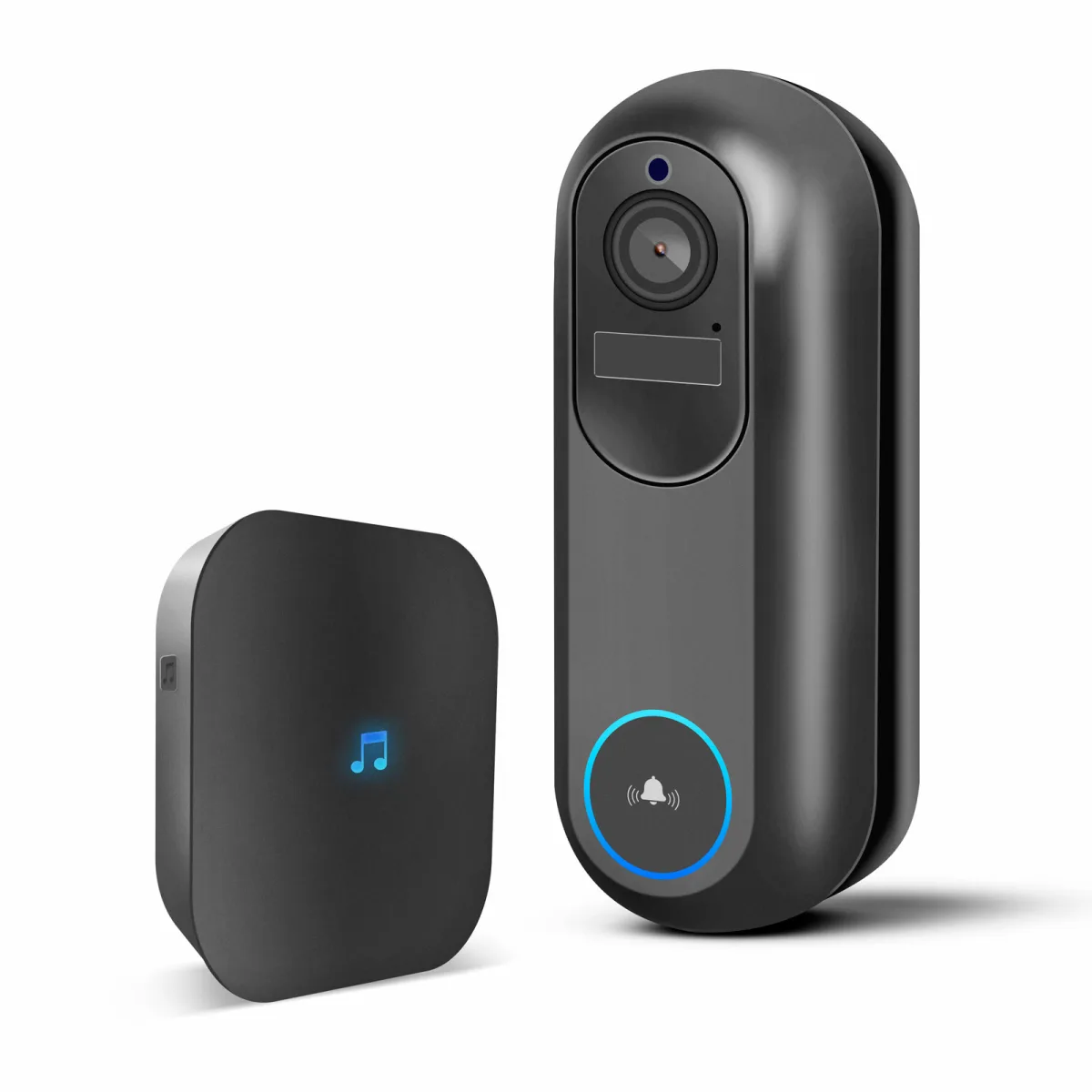 Interfon video WiFi Full HD cu PIR 12V si baterie MicroSD vedere nocturna audio bidirectional