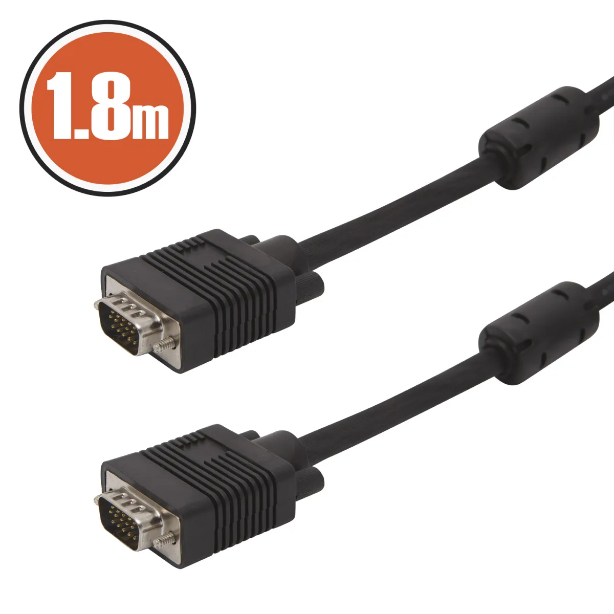 Cablu monitor VGA tata la tata, 1.8m, negru, pentru PC si display