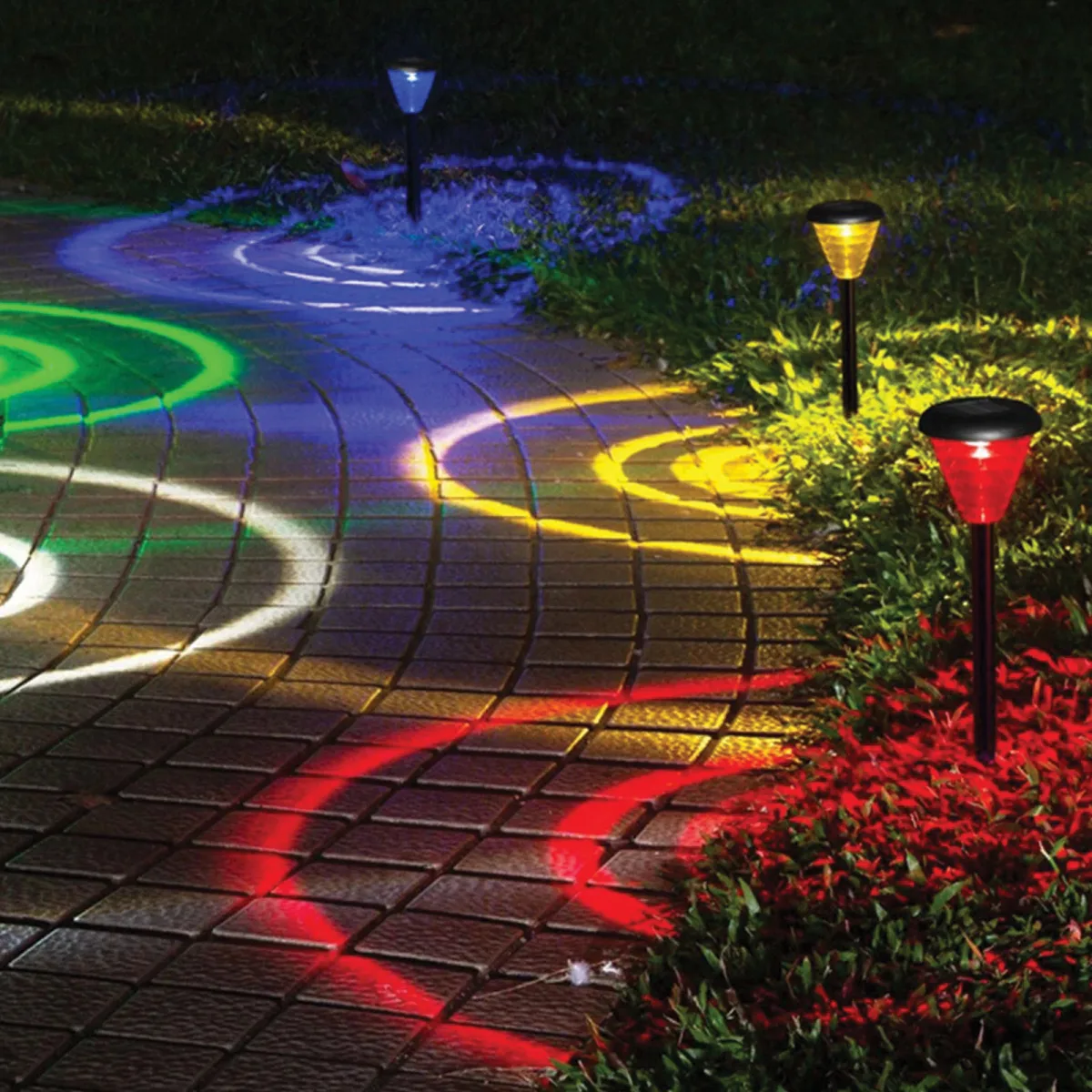 Lampa solara gradina LED RGB schimbare culori, 36 cm, cu tarus, iluminat exterior decorativ - imagine 3