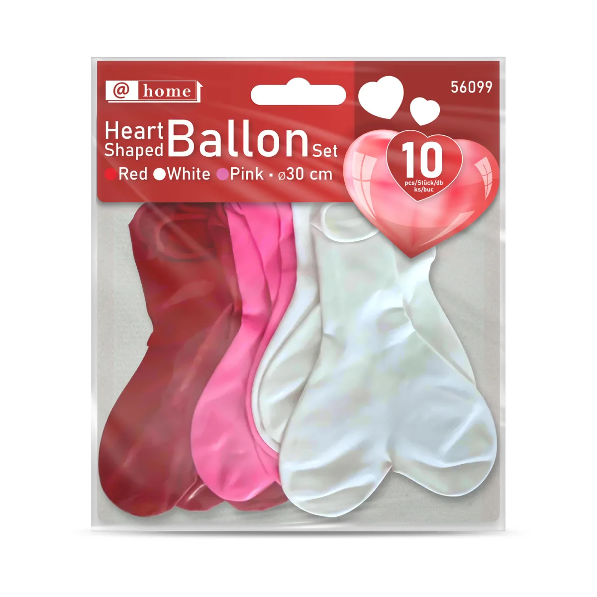 Set baloane inima 10 buc, rosu,roz, alb, Valentine, decor petrecere aniversare romantic - imagine 5