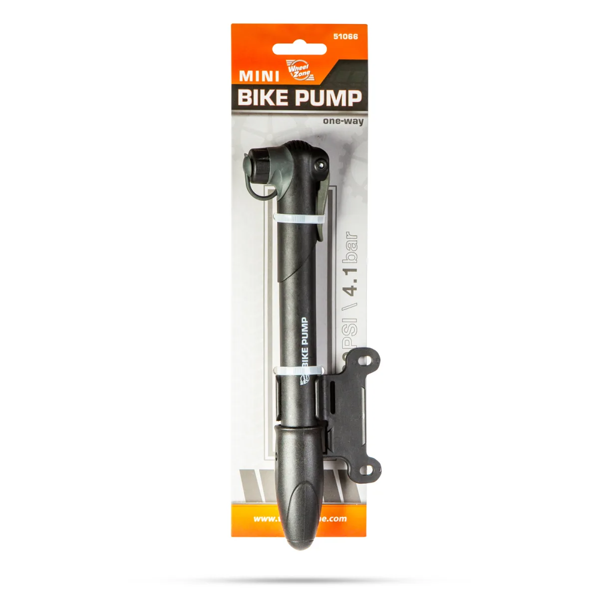 Pompa bicicleta compacta 60 PSI, pompa manuala cu suport cadru, unidirectionala, negru - imagine 3