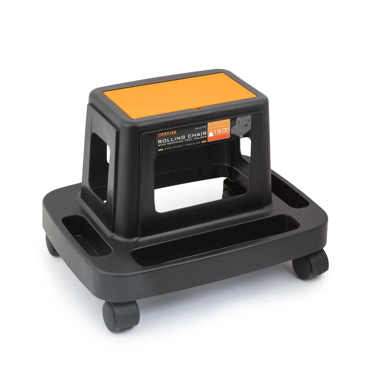 Scaun de atelier cu roti si suport pentru scule, din plastic, capacitate 150 kg - imagine 5