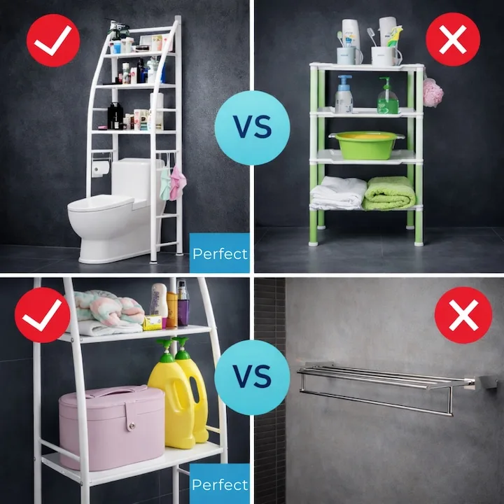 Organizator Multifunctional Macvi® pentru Baie, Toaleta sau Masina de Spalat, Suport pentru Detergenti, Prosoape si Accesorii de Igiena, Design Compact si Montare Rapida - imagine 5