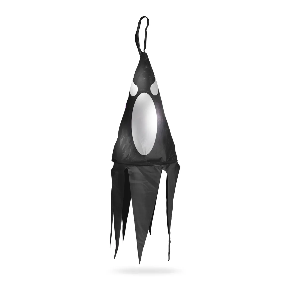 Decor Halloween iluminat, fantoma neagra, 10 LED-uri colorate, de agatat, 75x20 cm, pe baterii - imagine 3