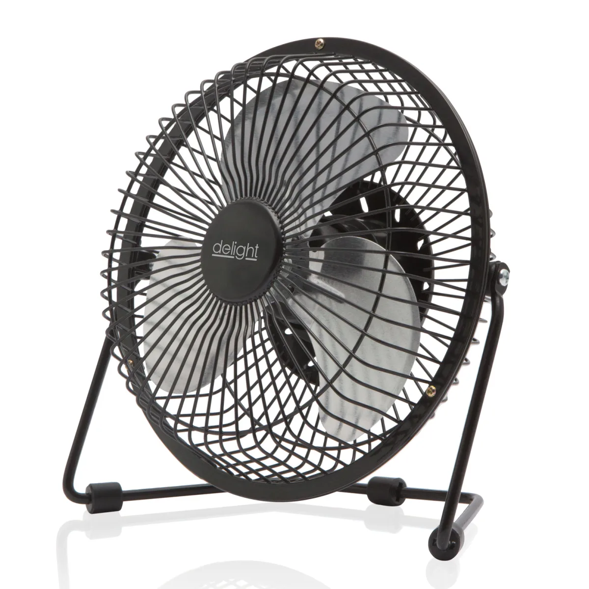Mini ventilator USB birou 5V, ventilator compact reglabil, silentios, metalic, 18 cm - imagine 2