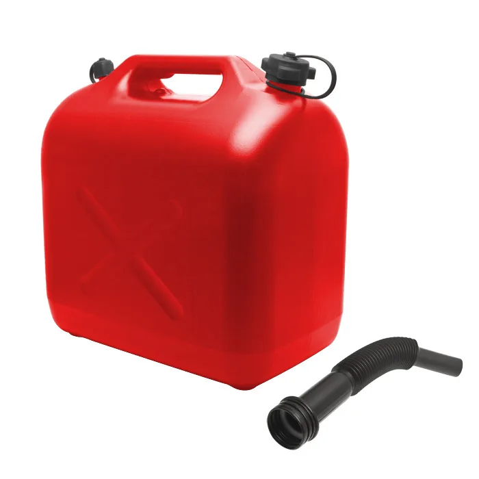 Canistra combustibil din plastic, 20 L, cu furtun de turnare, rosie