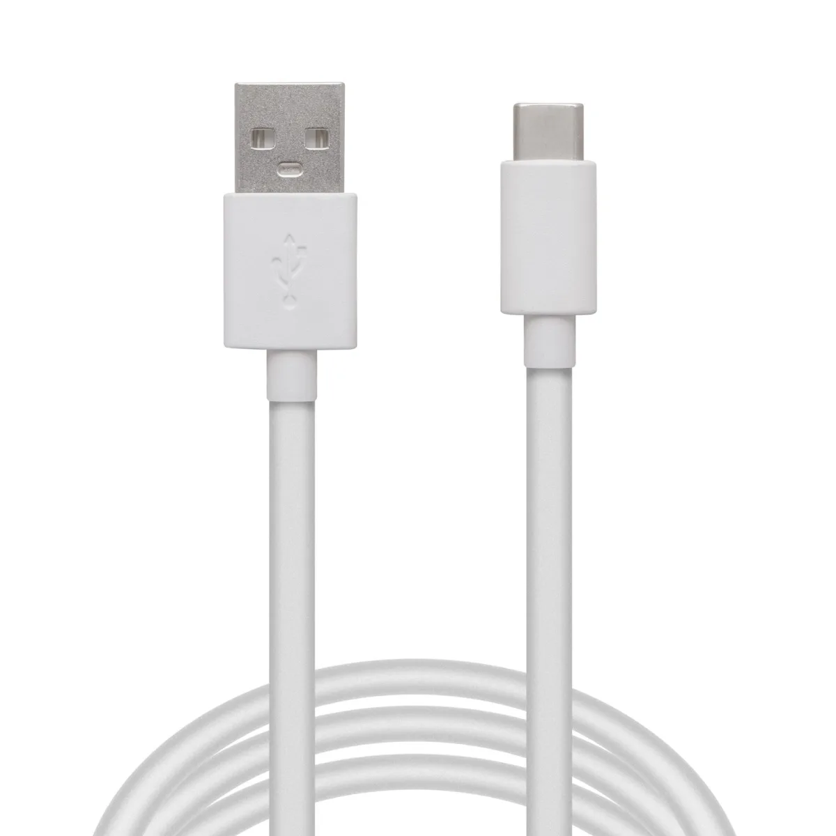 Cablu USB Type C 1m incarcare rapida 2A si transfer date pentru telefoane, tablete si drone, silicon alb