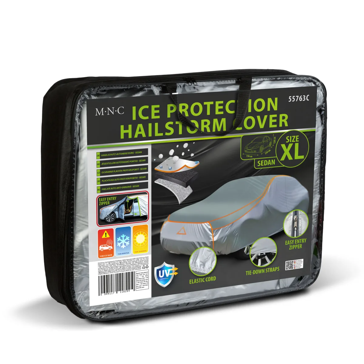 Husa protectie grindina auto sedan XL 533x150x120 cm, UV, impermeabila, EVA 4mm - imagine 3