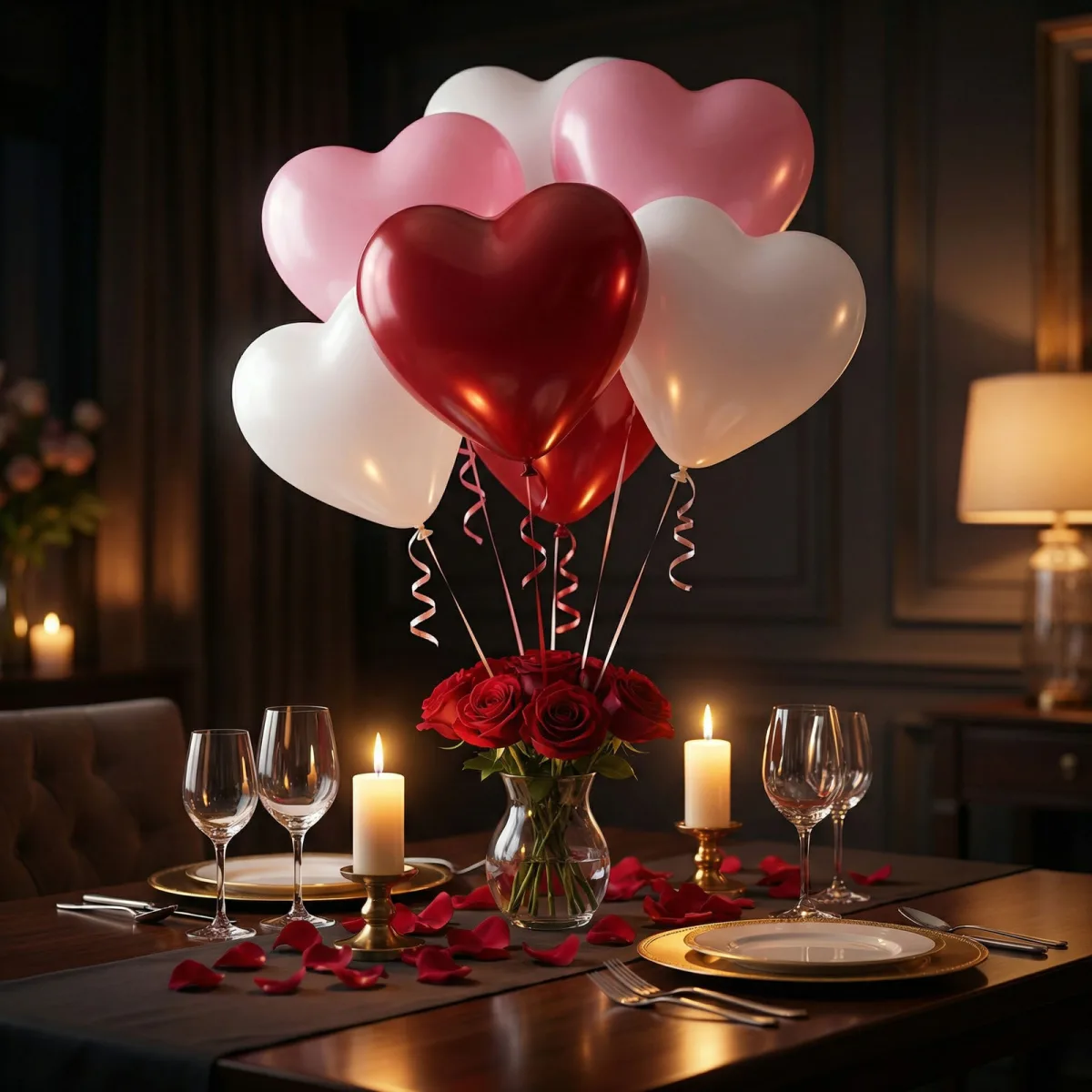Set baloane inima 10 buc, rosu,roz, alb, Valentine, decor petrecere aniversare romantic
