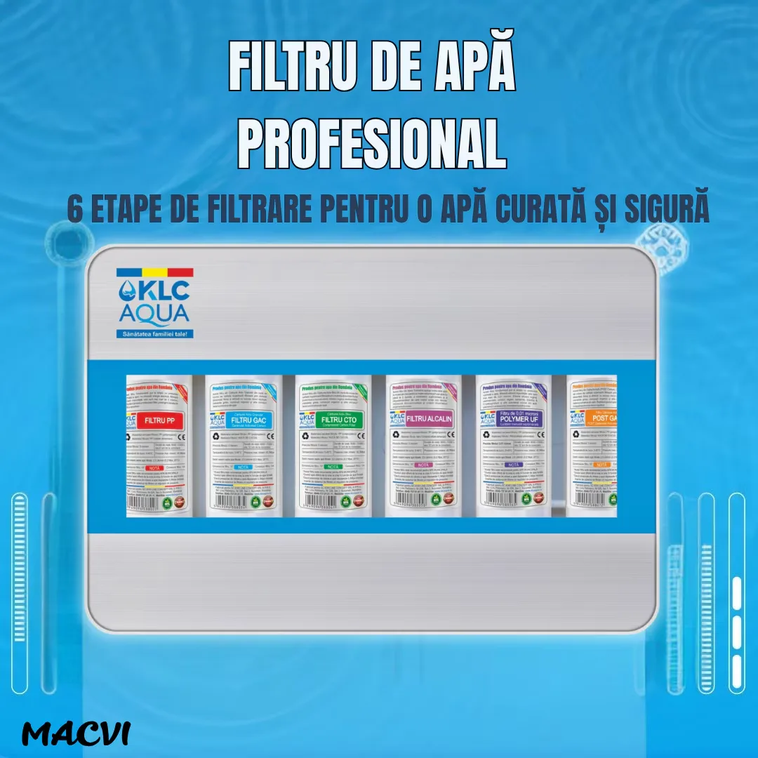 Filtru de apa No.1 Macvi®, statie de ultrafiltrare cu 6 trepte, alcalinizare 0.01 microni, capacitate 8000L, debit 2.5 l/min, montaj chiuveta - imagine 2