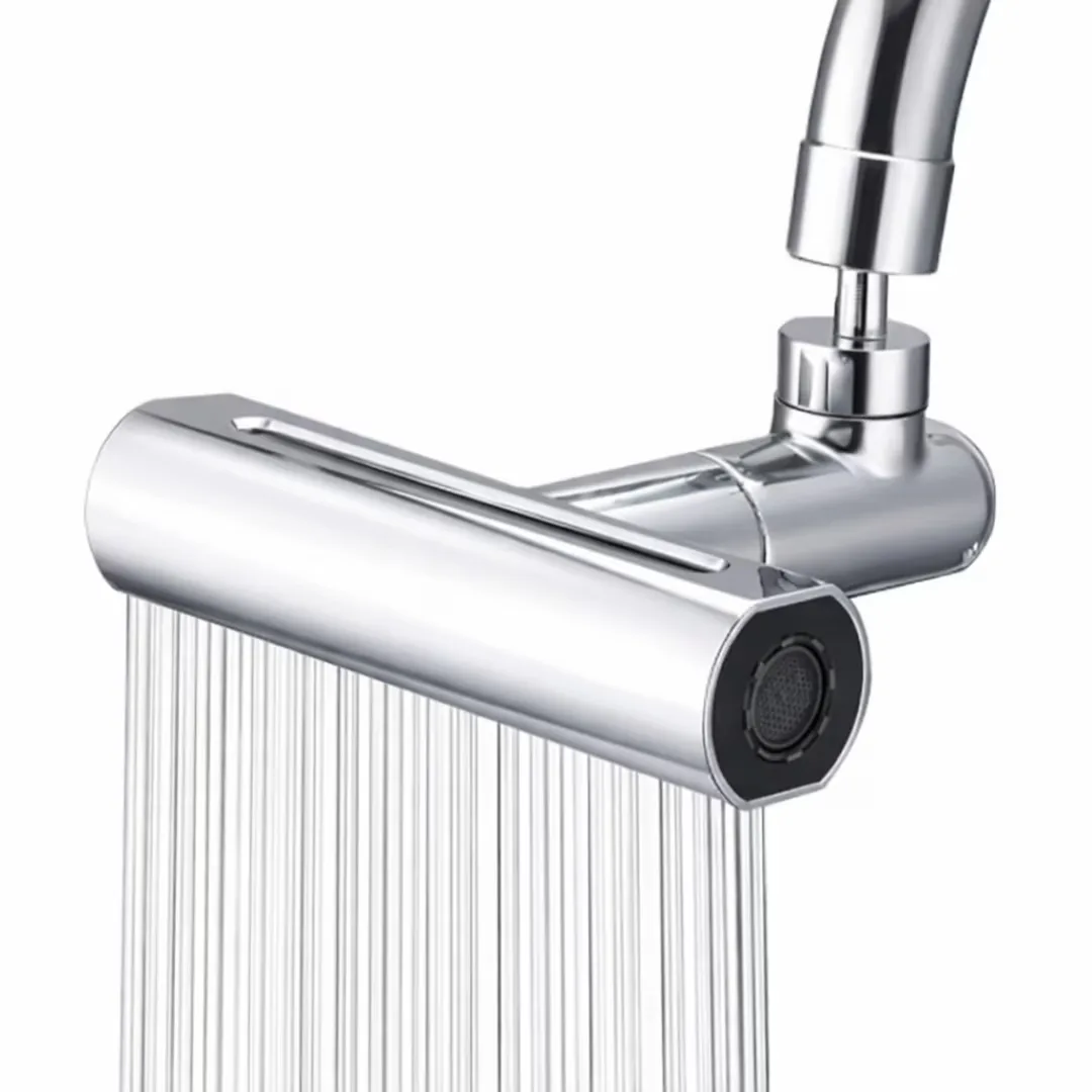 Baterie de bucatarie Macvi® 4 in 1 cu cascada, pivotanta 360°, robinet extensibil multifunctional din otel inoxidabil 304, rezistent la coroziune si uzura
