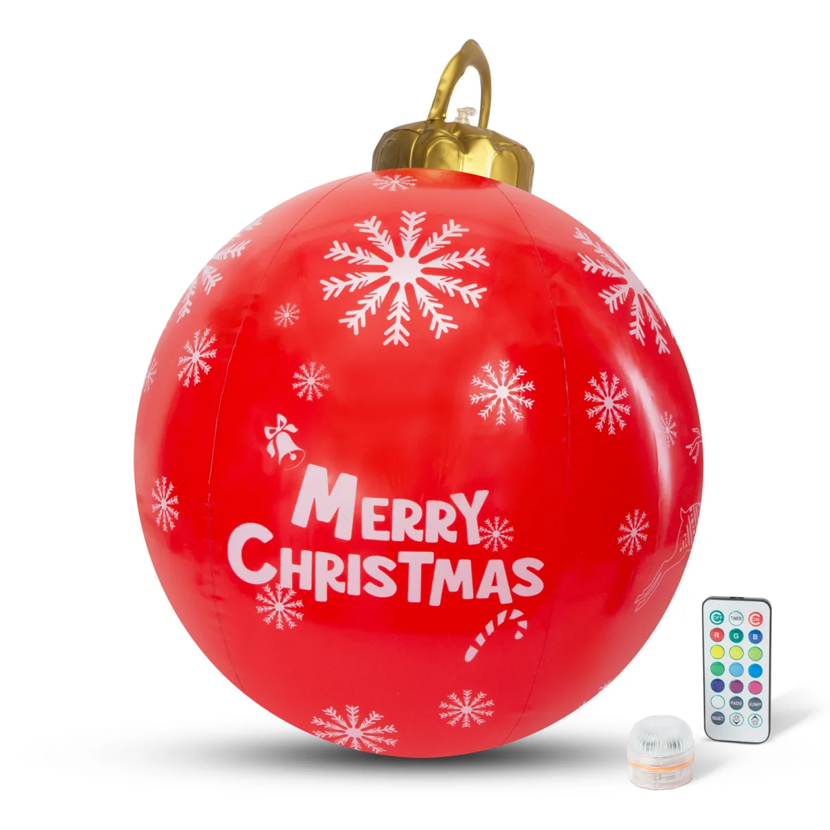 Sfera gonflabila cu LED RGB pentru decorare pom de Craciun - 60 cm