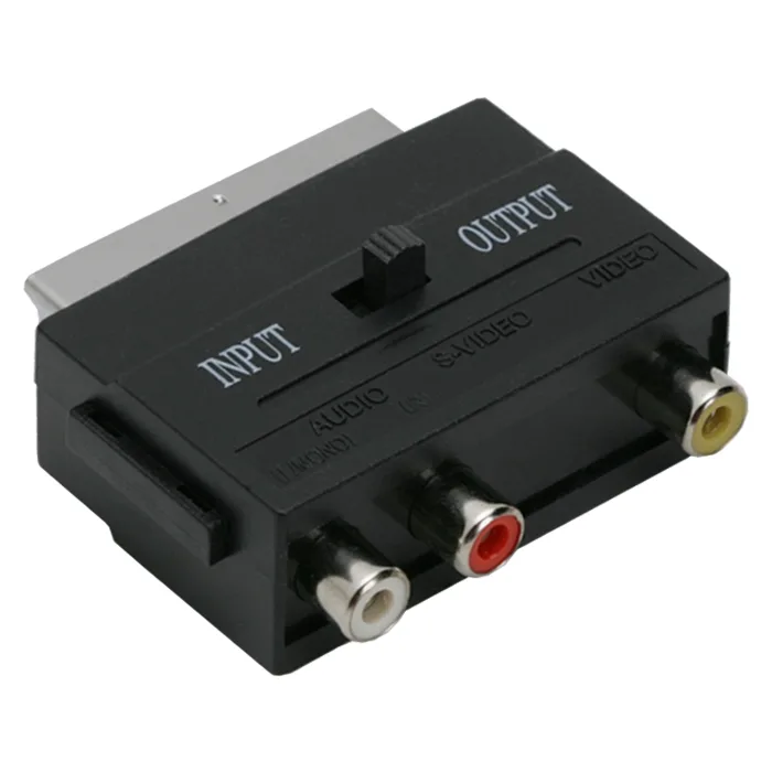 Adaptor SCART (EURO) la 3 × RCA cu Comutator, Convertor Audio Video